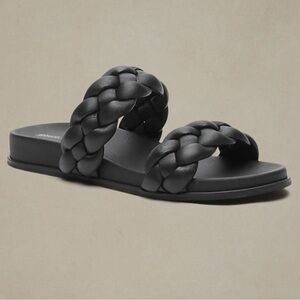 Banana Republic Black Braided Sandals